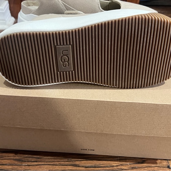 UGG Kids Tan Canvas Platform Mary-Jane Sneakers - Picture 3 of 6